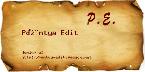 Pántya Edit névjegykártya